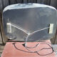 Mirror with glazed brown glass wall lights from the 70's - 79x59cm