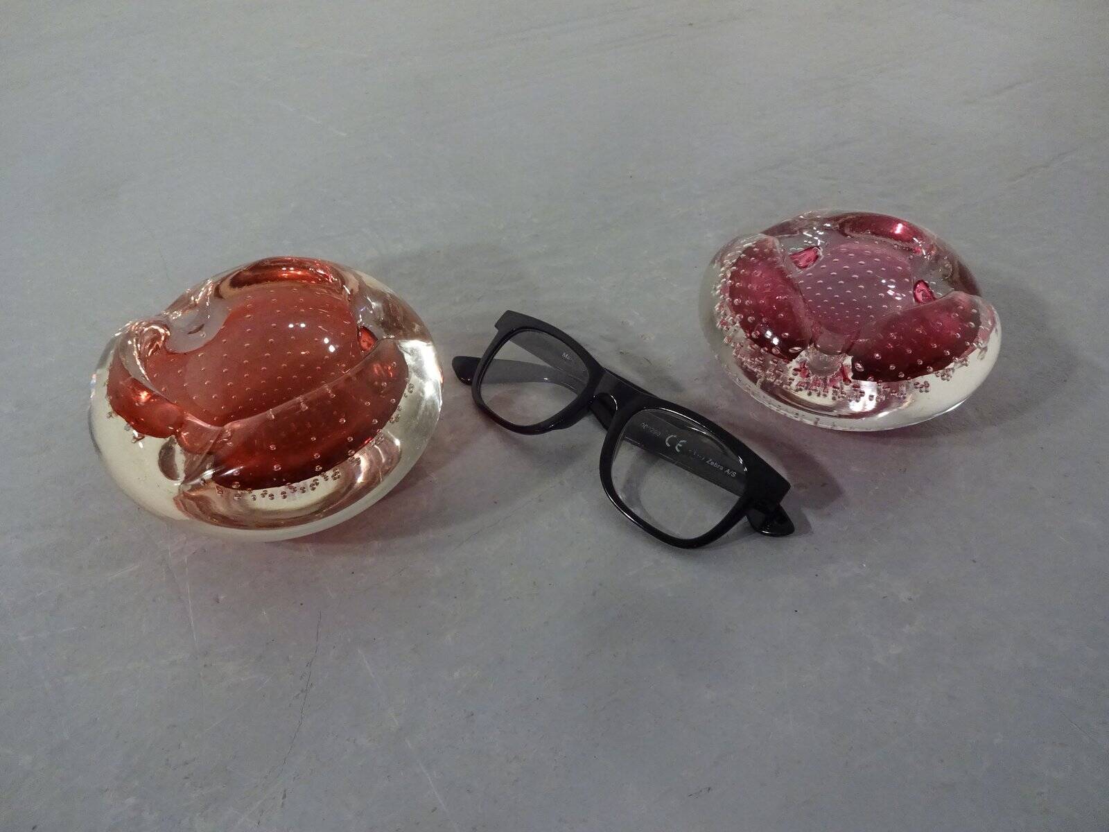 Italian Murano Glass Ashtrays, 1960s, Set of 2