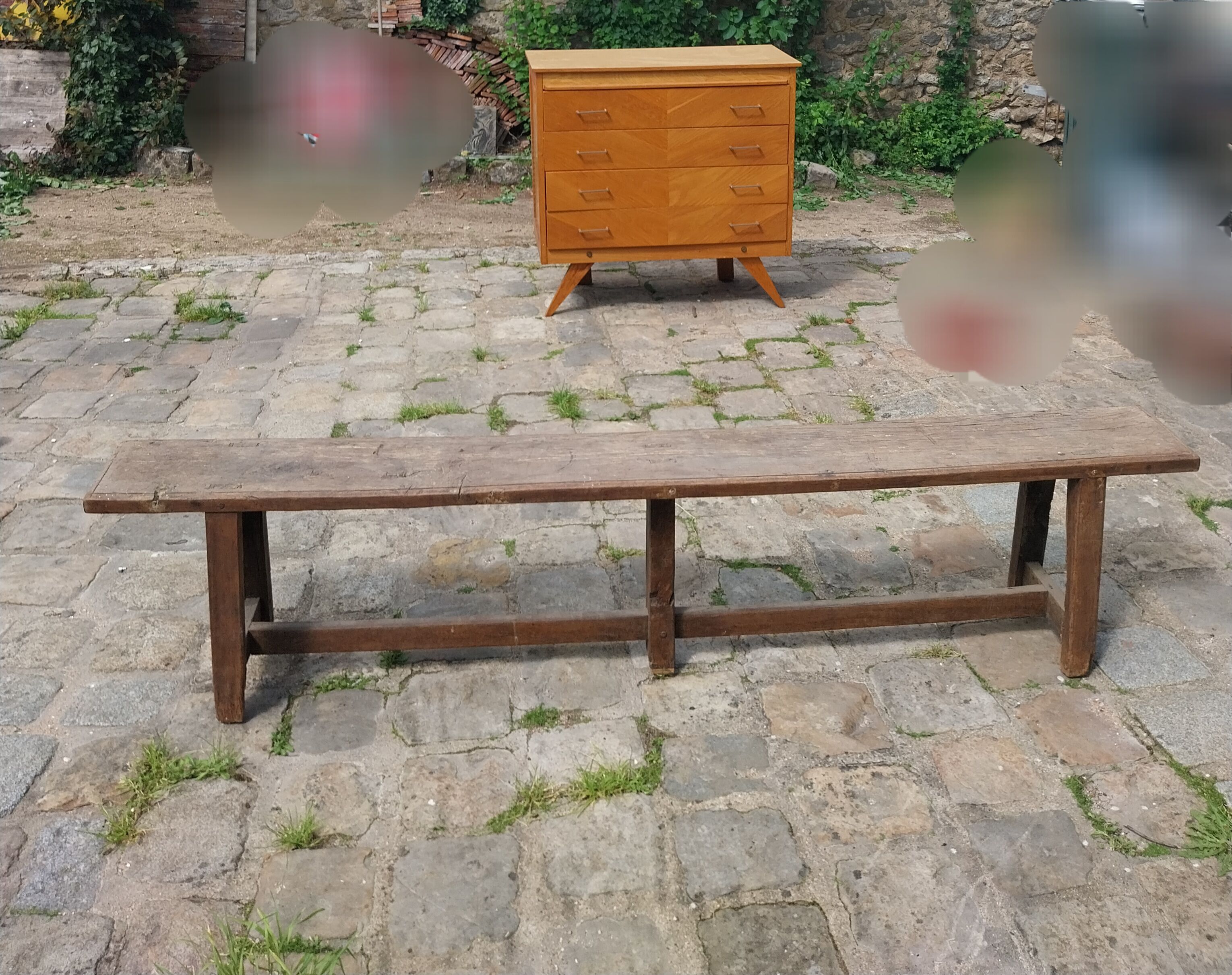 Rustic wooden bench