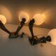Pair of wall light vintage bronze swallows Annees 50
