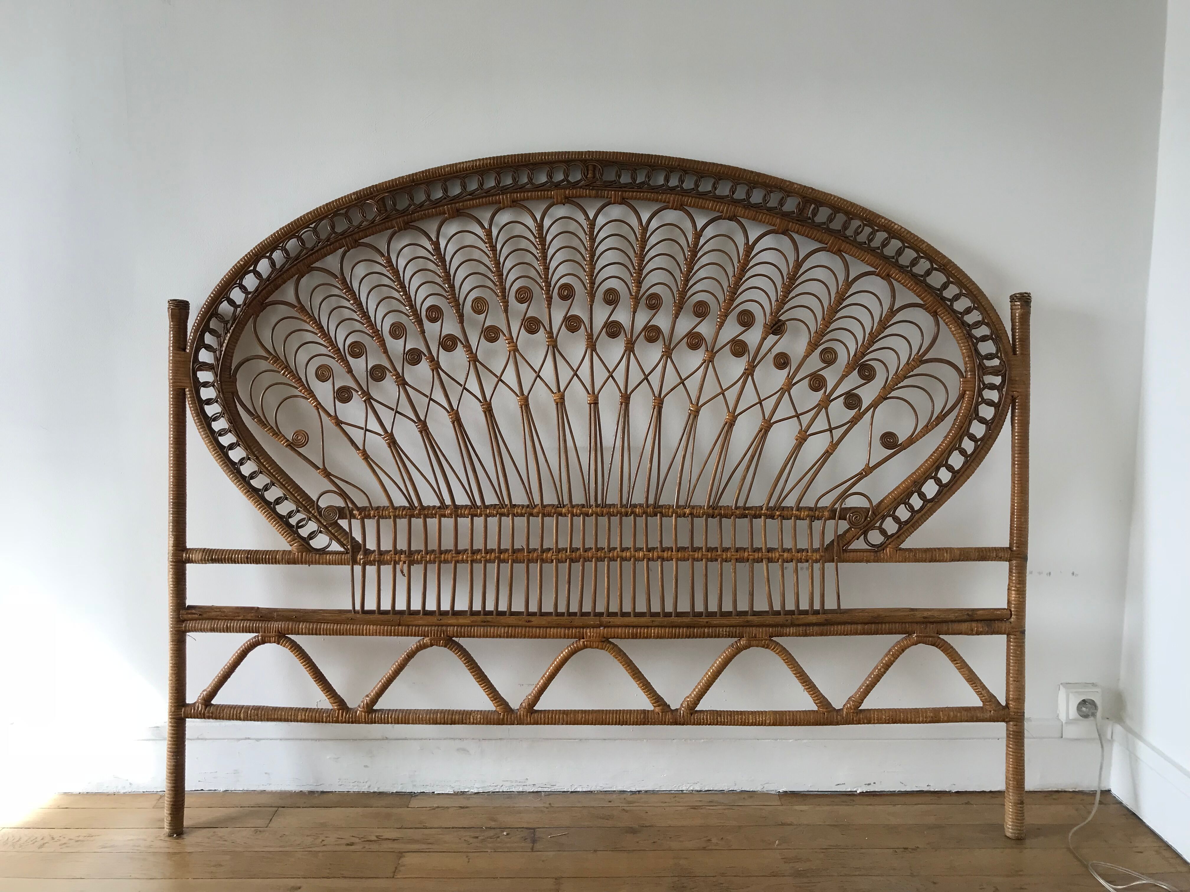 Rattan bedhead