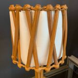 Louis Sognot vintage rattan lamp