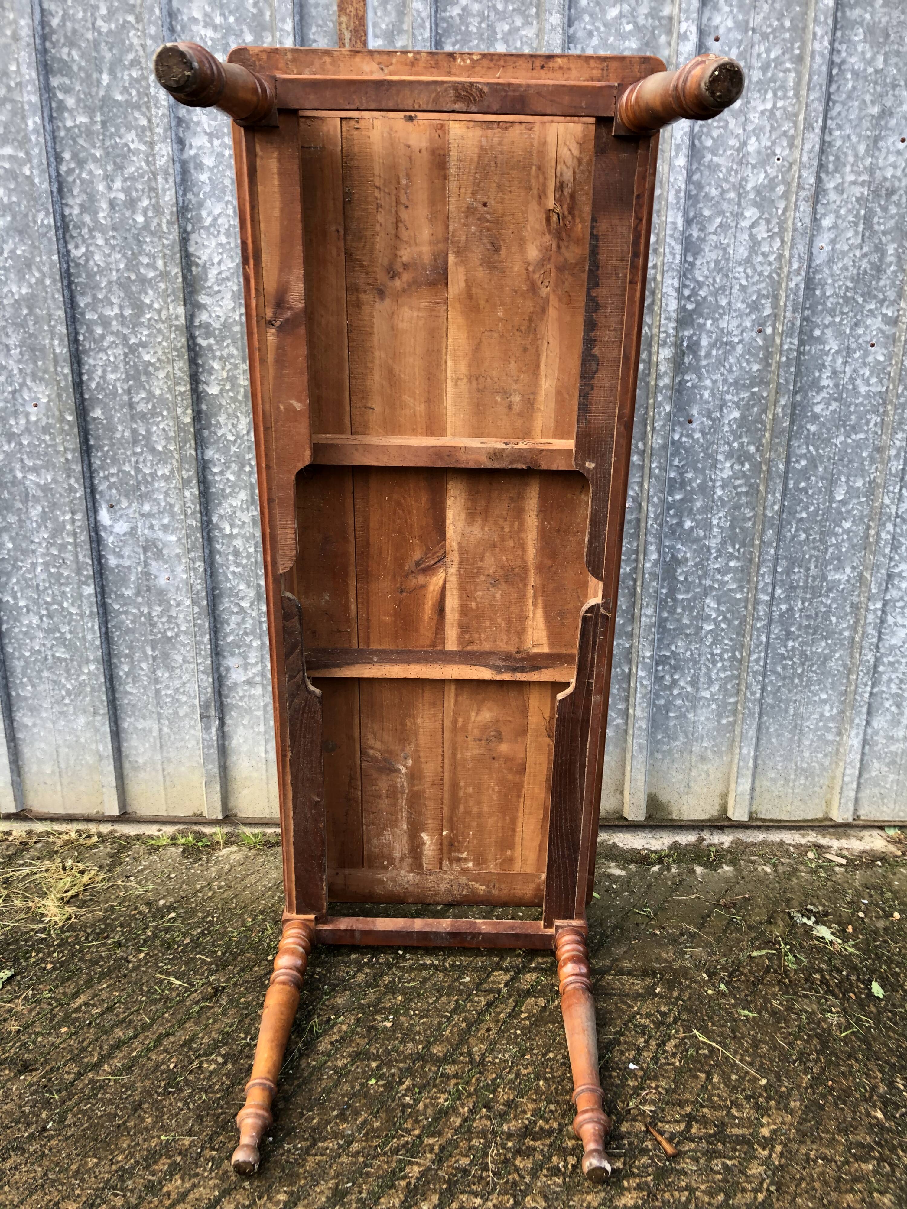 Antique farmhouse table in solid cherry wood in Louis Philippe style.