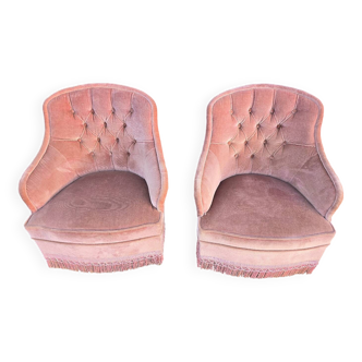 Pair of vintage toad armchairs
