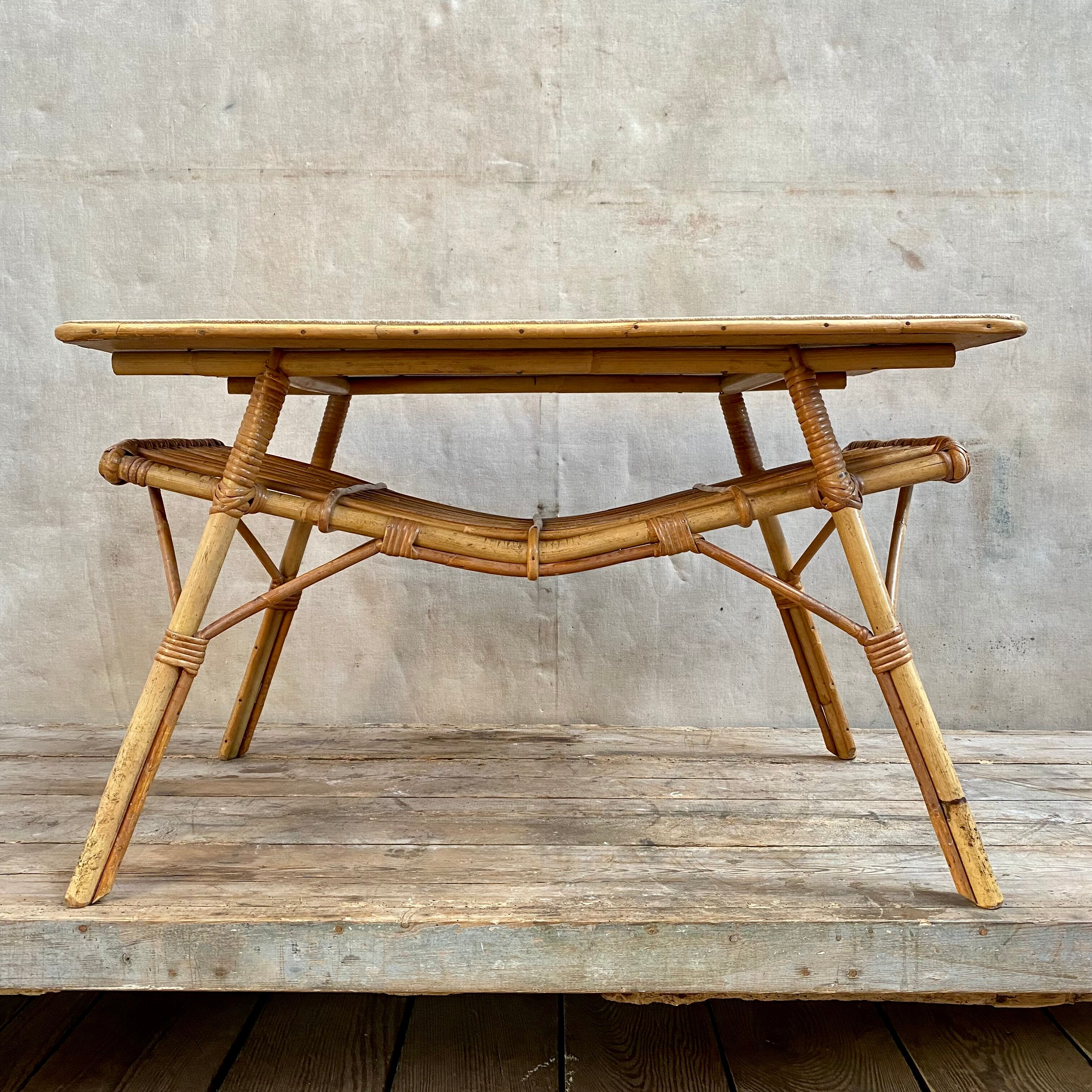 Vintage rattan coffee table