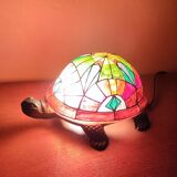 Turtle lamp in glass paste.