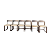 Lot de 6 chaises traineau baumann 1970 vintage