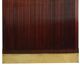 Floor mirror with fluted wood and brass lamp, Buffa/Borsani style.