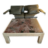 Red marble coffee table
