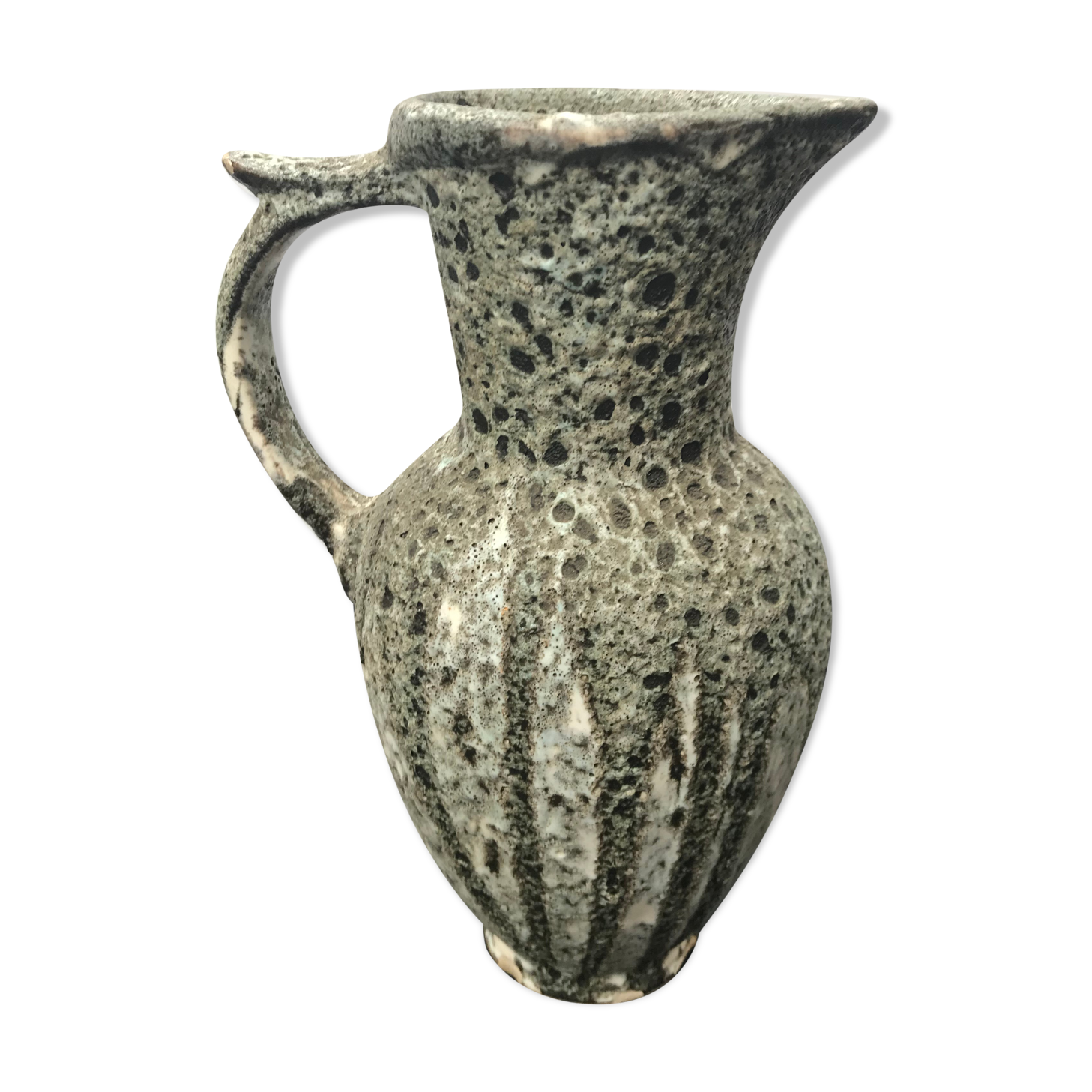 Former Pottery Pitcher DUBREUIL Ceramics Vintage Skis