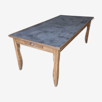 Table de ferme en zinc