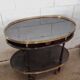Oval Wooden and Brass Serving Table in Louis XVI Style / Maiso