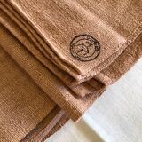 Old harvest tablecloth in hemp tinted terracotta