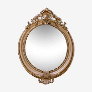 Miroir ovale doré 74x102cm