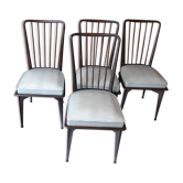 4 chaises Charles Ramos années 60 hêtre massif