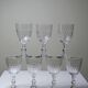 Set of 7 cut crystal port glasses by Baccarat, Richelieu variant.