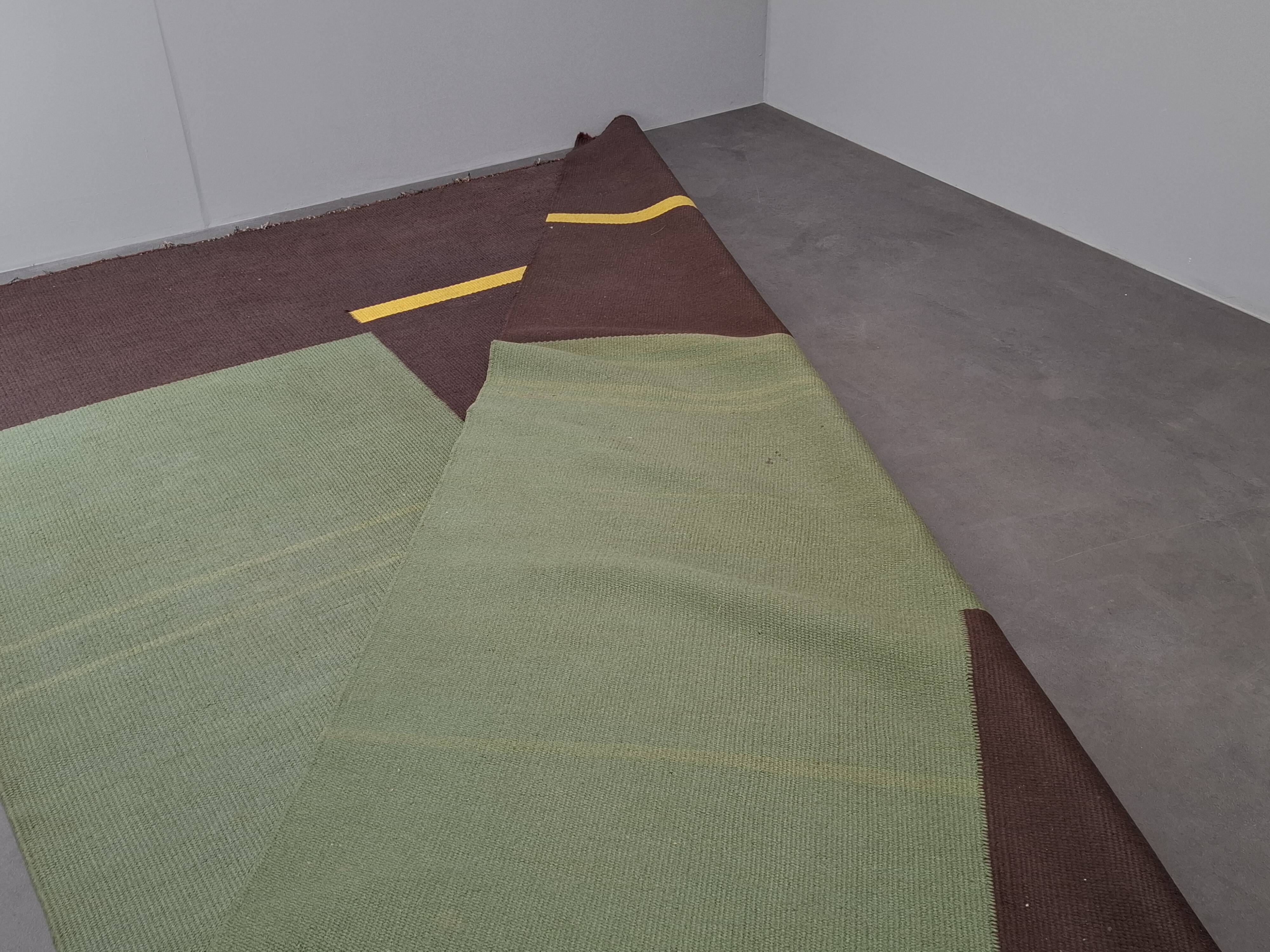Mid-Century Modern Geometric Rug, Czechoslovakia, 1960s