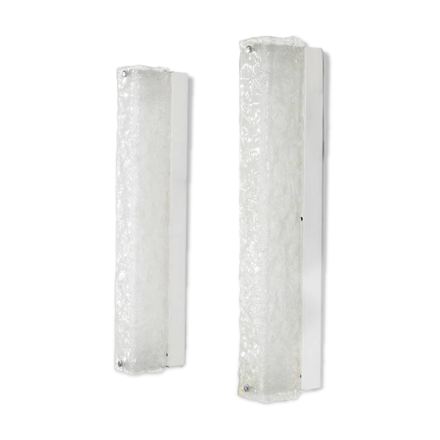 Large pair of Murano glass wall sconces, Italy 1970s. Vintage