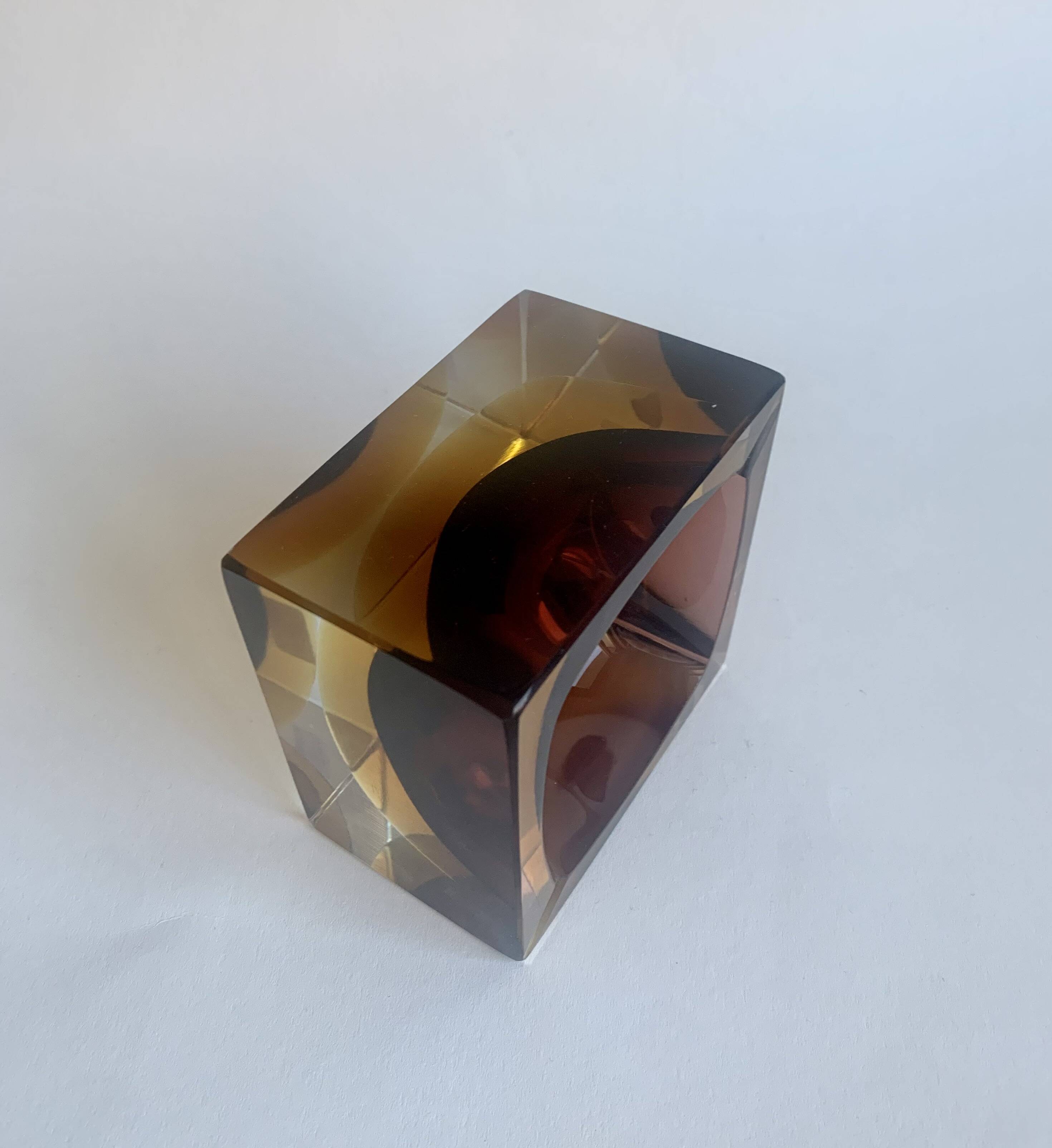 Sommerso Murano Glass Ashtray by Flavio Poli