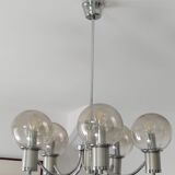 Glass and metal pendant light 1970