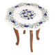 Side table with marble top and inlaid stones