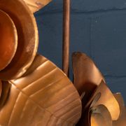 Vintage 20thc italian brass floral floor lamp c.1970