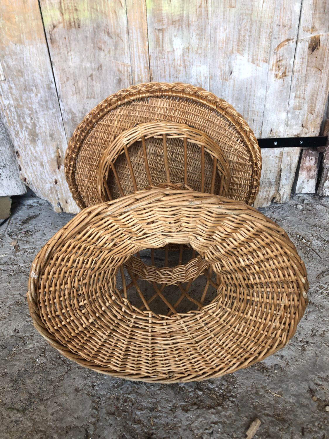 Diabolo coffee table in vintage woven wicker #a040