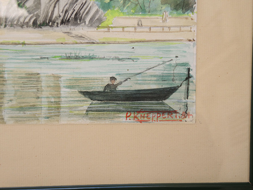 Watercolor painting signed P. Kneppert, The Castle