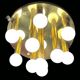 Art Deco-mid-century ceiling light in brass – 10 lights