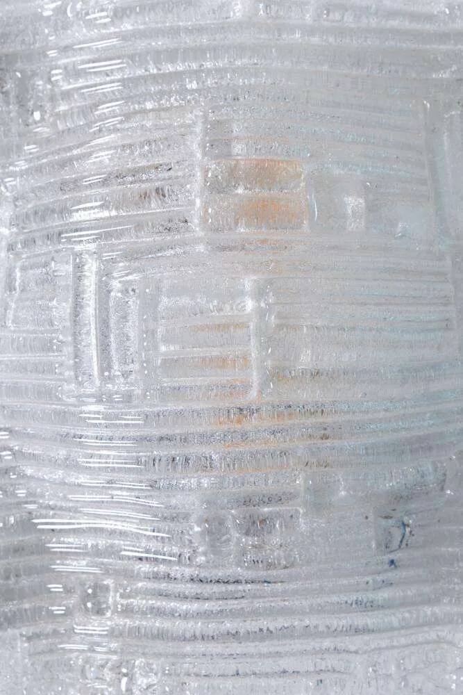 Space age curved glass ceiling light, vintage glass wall lamp.