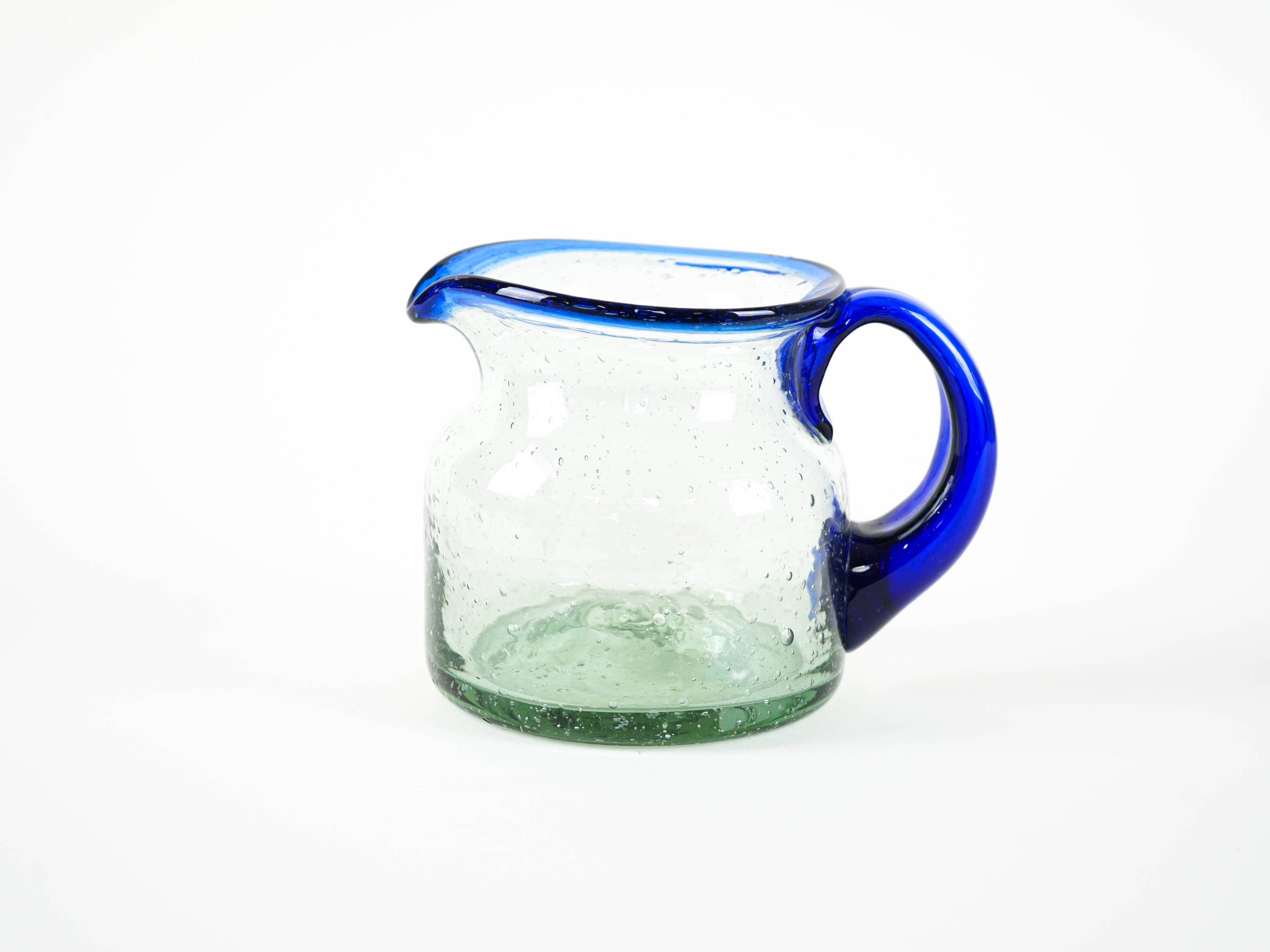 Glass milk jug, Italian design, 1970s, made in Italy