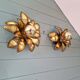 Pair of floral wall sconces in brass, Maison Jansen, 1970.