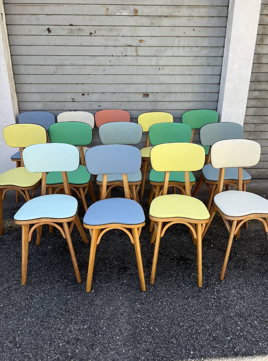 (lot) 14 Heart Compass Multicoloured Chairs