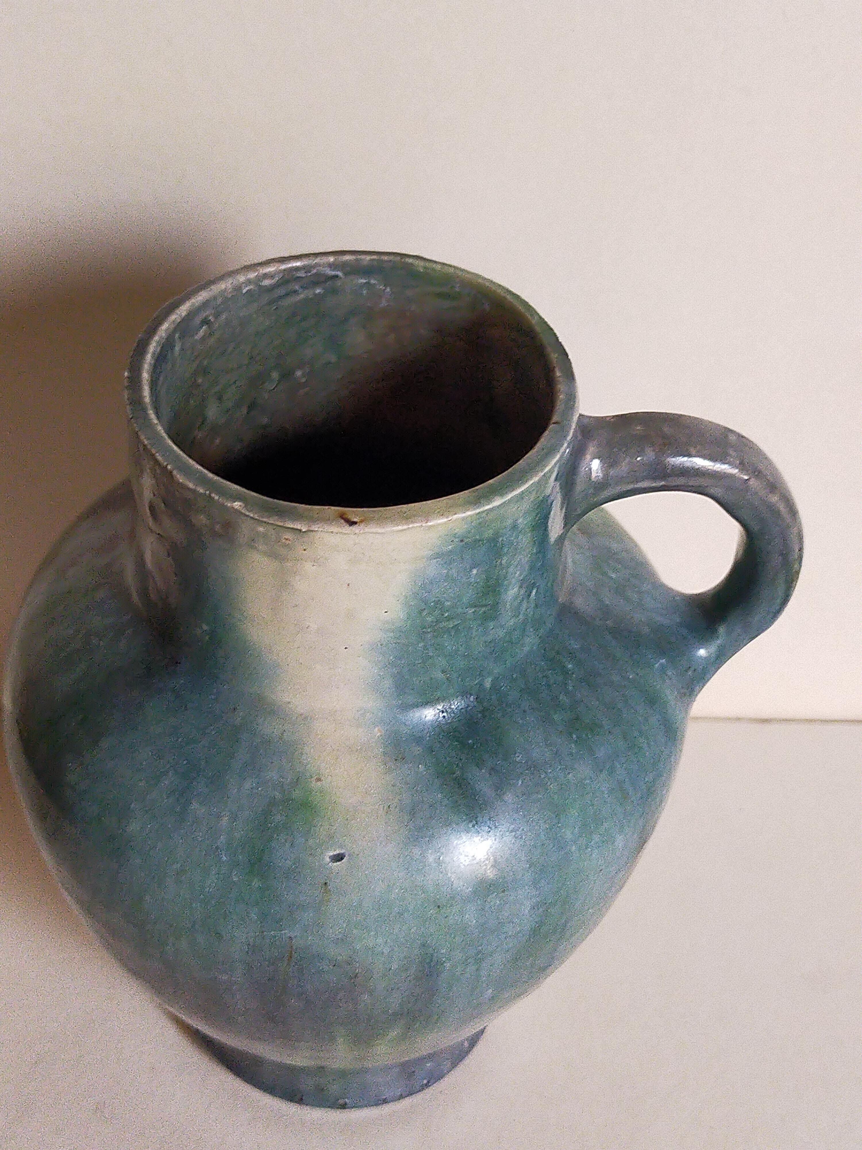Ancient pottery with blue enamel 19th century