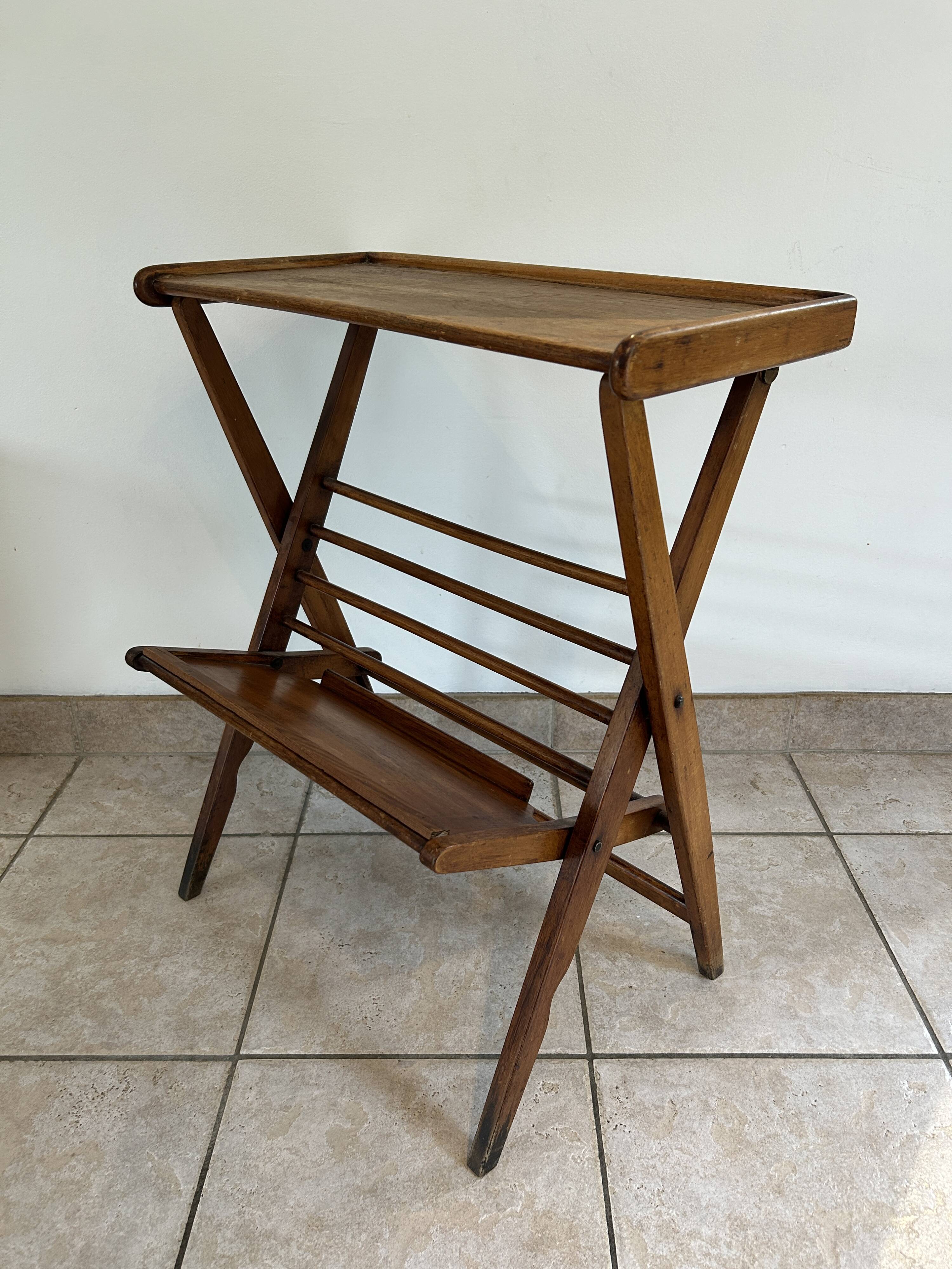 Table d'appoint, porte-revues scandinave vintage