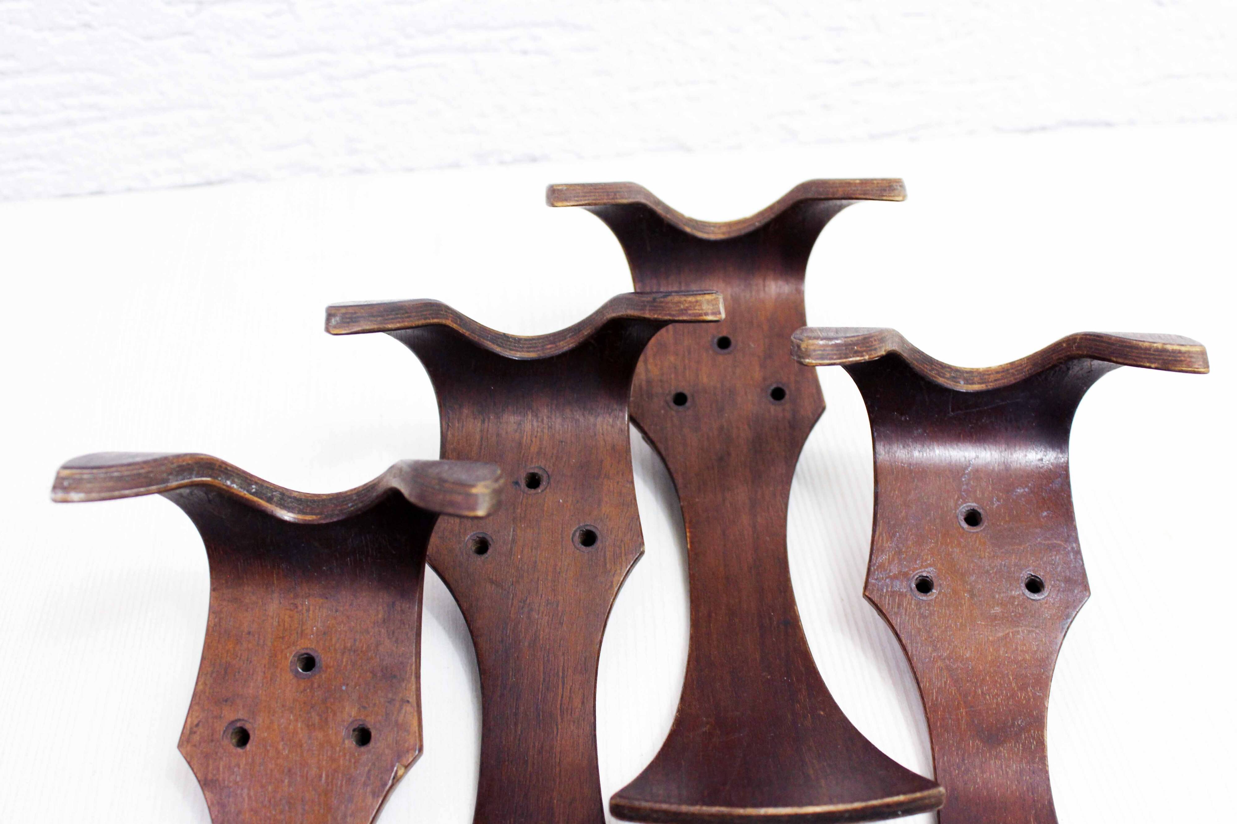 Set of 4 vintage teak cp coat hooks