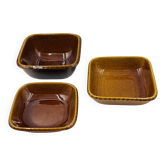 Lot 3 plats carrés en grès Deco Hälsingborg K.J. Svensson