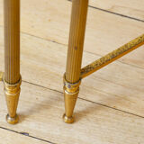 Lot 3 tables pull out brass glass Maison Baguès