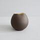 Andreas Kastl Studio ceramic vase brown yellow, small art ceramic vase