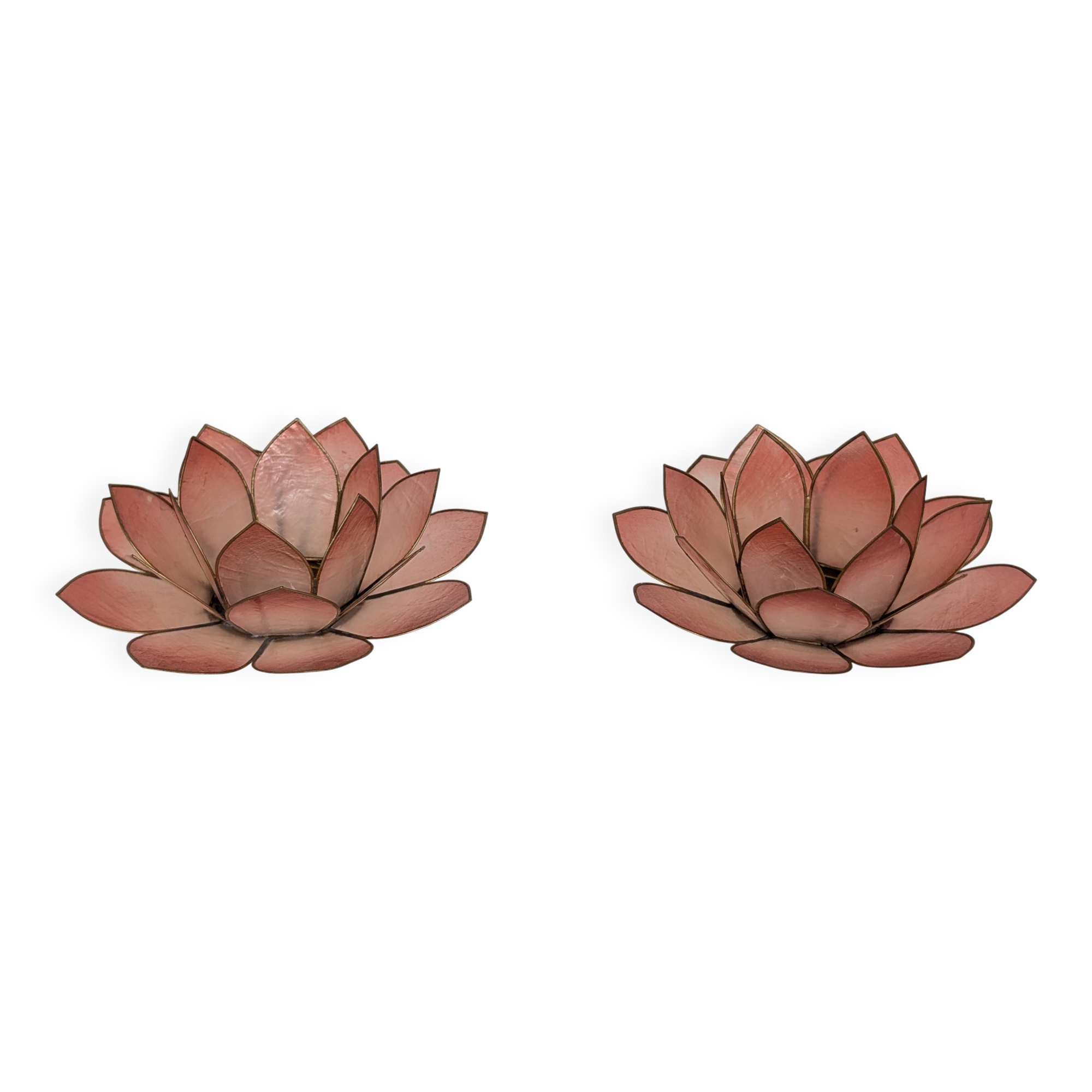 Mother-of-pearl flower candle holders