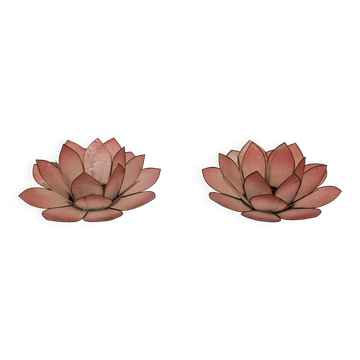 Bougeoirs fleurs en nacre