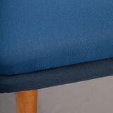 Danish Midcentury Reupholstered Blue Cocktail Chair, 1960s