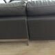 Grey leather corner sofa Roche Bobois, removable.