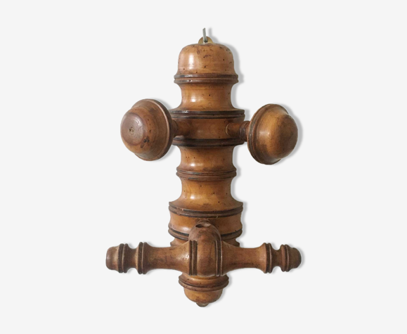 Porte manteau en bois tourné ancien