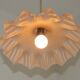 French Vintage 1930s Pink Frilled Glass Shade Hanging Light Brass Fittings