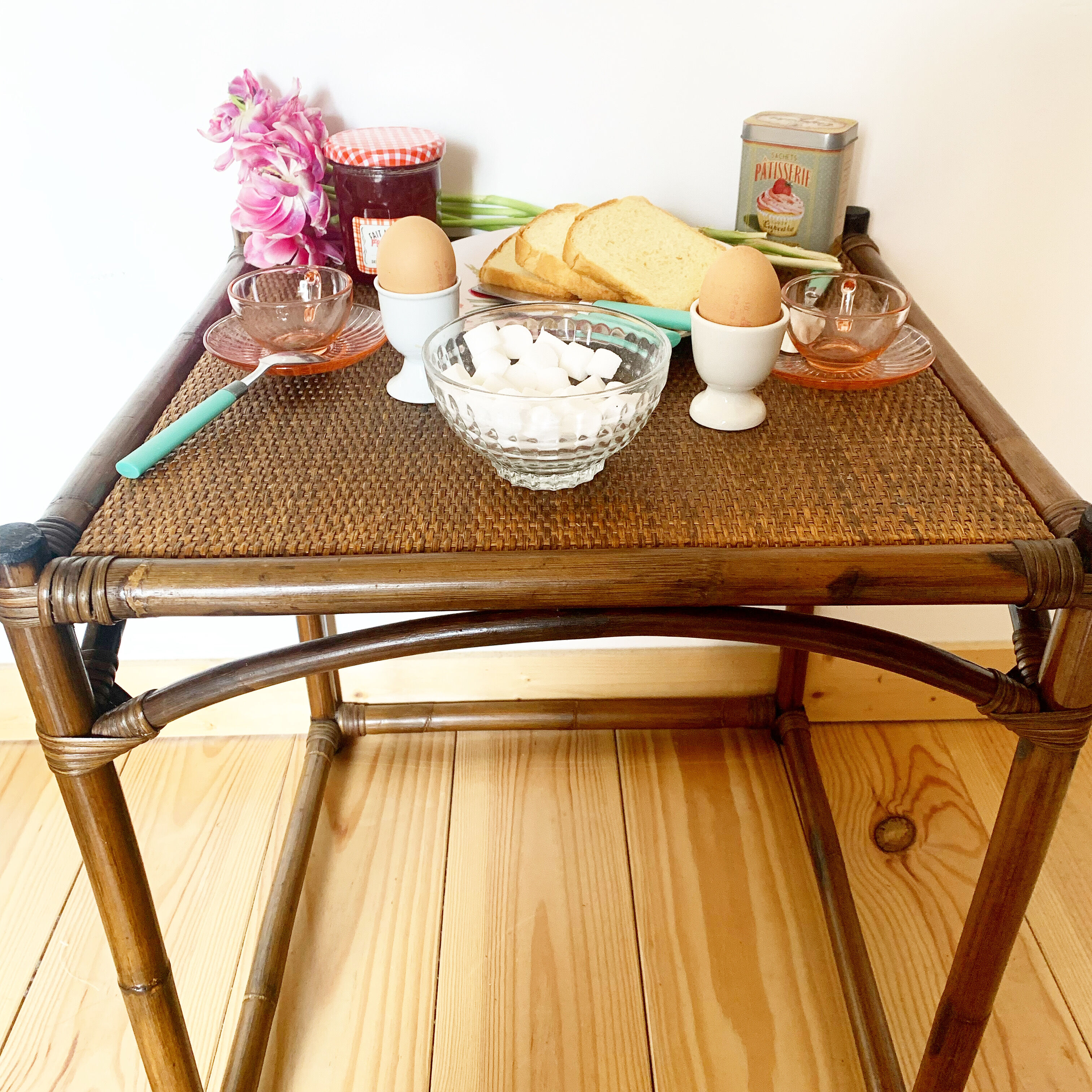 Vintage rattan coffee table