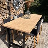 High table, island in wood and metal