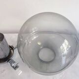 Vintage Lamp • Chrome Steel • Perforated Metal • Glass • 1970