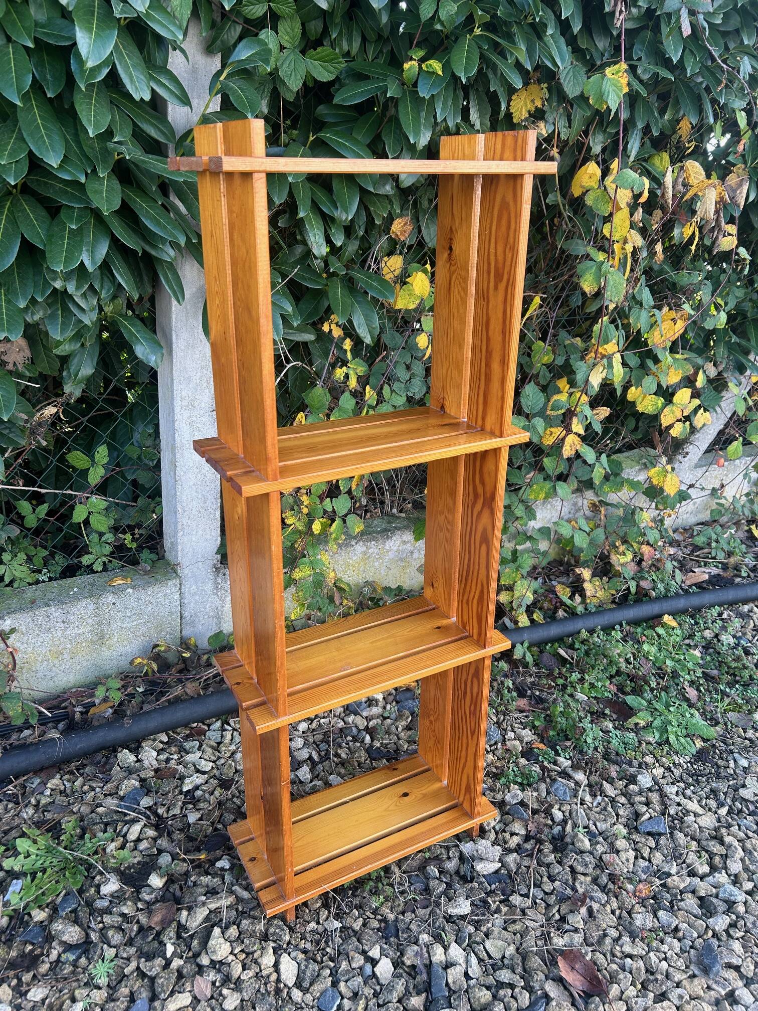 Brutalist pine shelf