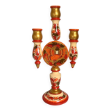 Large Russian Khokhloma candlestick candle holder